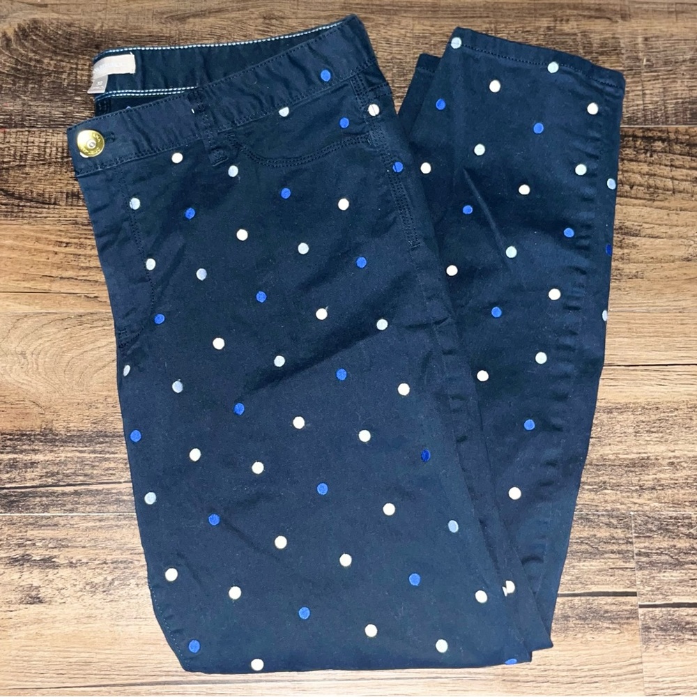 Banana Republic Navy Blue Polka Dot Pants